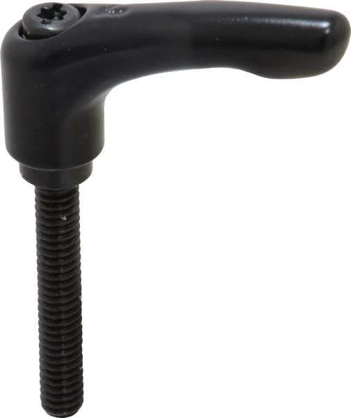 KIPP - 1/4-20, 0.55" Hub Diam, Zinc Die Cast (Steel Components) Threaded Stud Adjustable Clamping Lever - 1.57" Stud Length, 1.85" OAL, 1.22" High - USA Tool & Supply