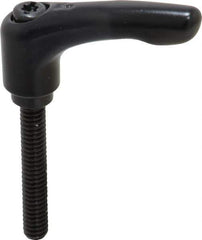 KIPP - 1/4-20, 0.55" Hub Diam, Zinc Die Cast (Steel Components) Threaded Stud Adjustable Clamping Lever - 1.57" Stud Length, 1.85" OAL, 1.22" High - USA Tool & Supply