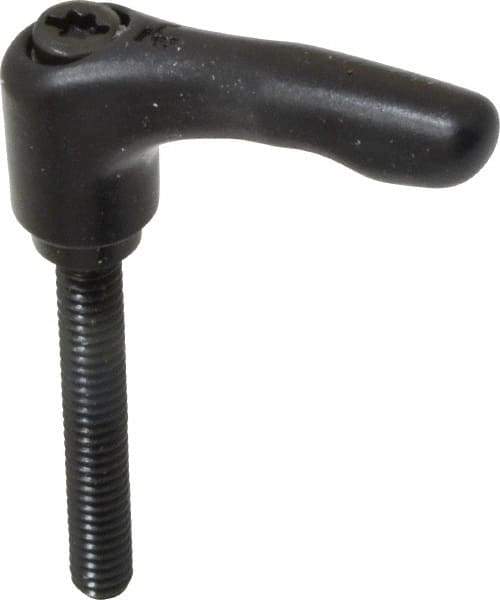 KIPP - 1/4-20, 0.55" Hub Diam, Zinc Die Cast (Steel Components) Threaded Stud Adjustable Clamping Lever - 1.77" Stud Length, 1.85" OAL, 1.22" High - USA Tool & Supply