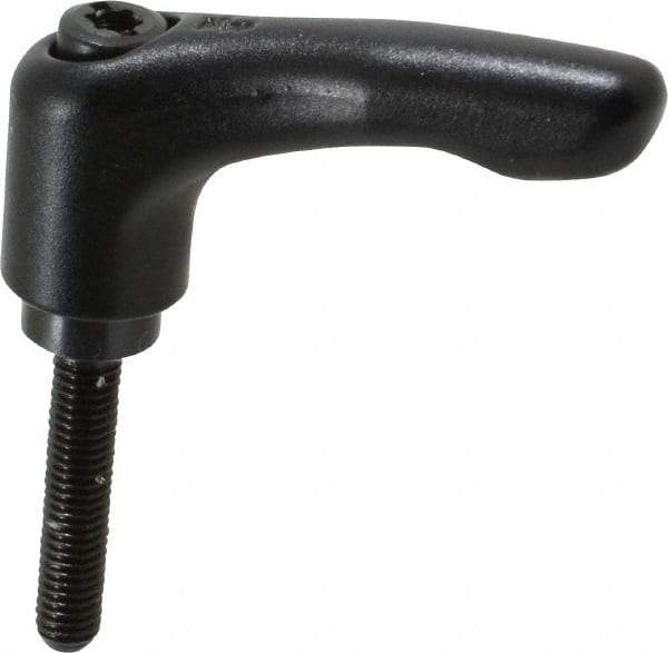 KIPP - M5 x 0.8, 13mm Hub Diam, Zinc Die Cast (Steel Components) Metric Threaded Stud Adjustable Clamping Lever - 25mm Stud Length, 47mm OAL, 31mm High - USA Tool & Supply