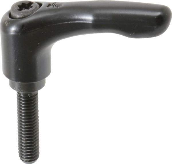 KIPP - M6 x 1.0, 13mm Hub Diam, Zinc Die Cast (Steel Components) Metric Threaded Stud Adjustable Clamping Lever - 25mm Stud Length, 47mm OAL, 31mm High - USA Tool & Supply
