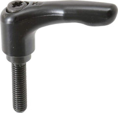 KIPP - M6 x 1.0, 13mm Hub Diam, Zinc Die Cast (Steel Components) Metric Threaded Stud Adjustable Clamping Lever - 25mm Stud Length, 47mm OAL, 31mm High - USA Tool & Supply