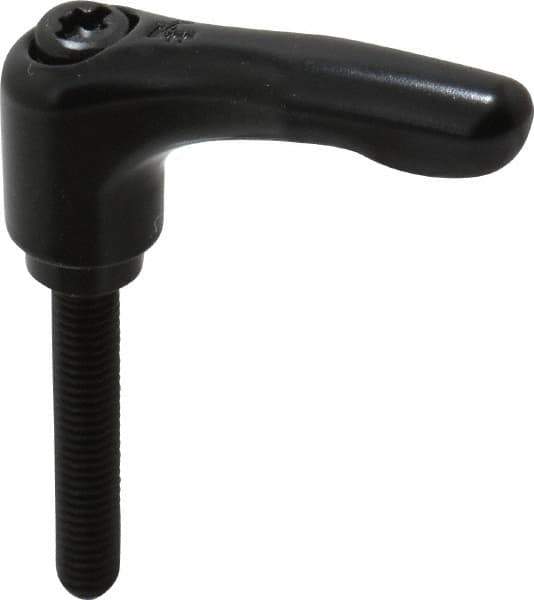 KIPP - M6 x 1.0, 13mm Hub Diam, Zinc Die Cast (Steel Components) Metric Threaded Stud Adjustable Clamping Lever - 35mm Stud Length, 47mm OAL, 31mm High - USA Tool & Supply