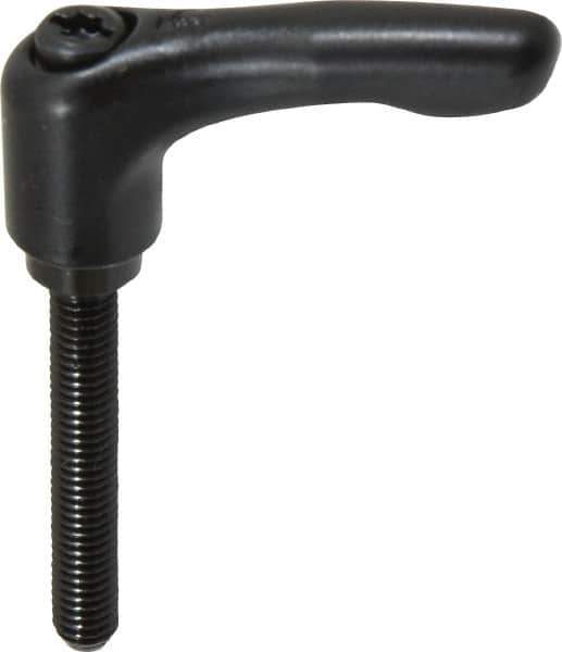 KIPP - M6 x 1.0, 13mm Hub Diam, Zinc Die Cast (Steel Components) Metric Threaded Stud Adjustable Clamping Lever - 40mm Stud Length, 47mm OAL, 31mm High - USA Tool & Supply