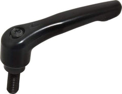 KIPP - 5/16-18, 0.73" Hub Diam, Zinc Die Cast (Steel Components) Threaded Stud Adjustable Clamping Lever - 0.79" Stud Length, 2.93" OAL, 1.67" High - USA Tool & Supply