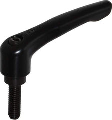 KIPP - 5/16-18, 0.73" Hub Diam, Zinc Die Cast (Steel Components) Threaded Stud Adjustable Clamping Lever - 0.98" Stud Length, 2.93" OAL, 1.67" High - USA Tool & Supply