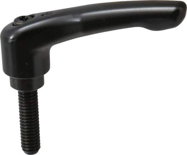 KIPP - 5/16-18, 0.73" Hub Diam, Zinc Die Cast (Steel Components) Threaded Stud Adjustable Clamping Lever - 1.18" Stud Length, 2.93" OAL, 1.67" High - USA Tool & Supply