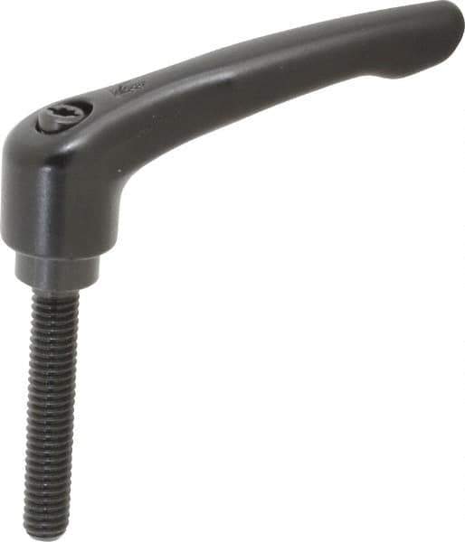 KIPP - 5/16-18, 0.73" Hub Diam, Zinc Die Cast (Steel Components) Threaded Stud Adjustable Clamping Lever - 1.77" Stud Length, 2.93" OAL, 1.67" High - USA Tool & Supply