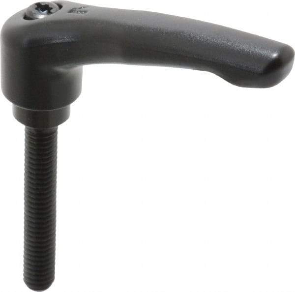 KIPP - 5/16-18, 0.73" Hub Diam, Zinc Die Cast (Steel Components) Threaded Stud Adjustable Clamping Lever - 1.97" Stud Length, 2.93" OAL, 1.67" High - USA Tool & Supply