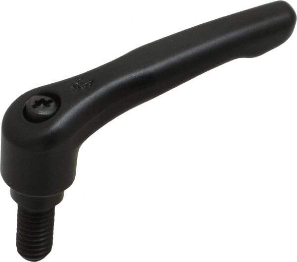 KIPP - 3/8-16, 0.73" Hub Diam, Zinc Die Cast (Steel Components) Threaded Stud Adjustable Clamping Lever - 0.79" Stud Length, 2.93" OAL, 1.67" High - USA Tool & Supply