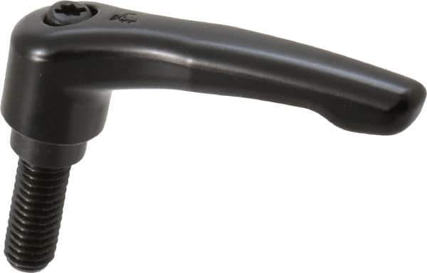 KIPP - 3/8-16, 0.73" Hub Diam, Zinc Die Cast (Steel Components) Threaded Stud Adjustable Clamping Lever - 0.98" Stud Length, 2.93" OAL, 1.67" High - USA Tool & Supply