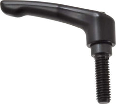 KIPP - 3/8-16, 0.73" Hub Diam, Zinc Die Cast (Steel Components) Threaded Stud Adjustable Clamping Lever - 1.18" Stud Length, 2.93" OAL, 1.67" High - USA Tool & Supply