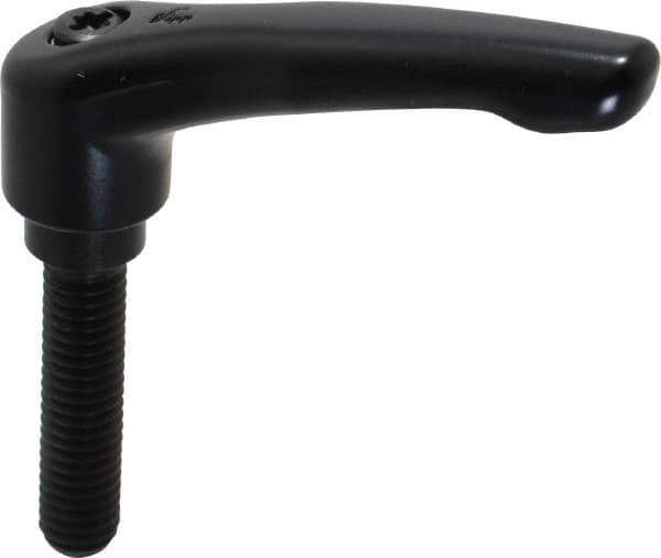 KIPP - 3/8-16, 0.73" Hub Diam, Zinc Die Cast (Steel Components) Threaded Stud Adjustable Clamping Lever - 1.57" Stud Length, 2.93" OAL, 1.67" High - USA Tool & Supply
