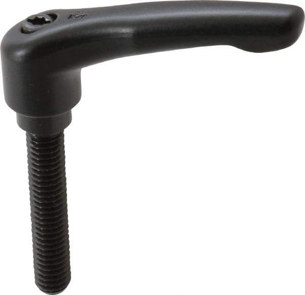 KIPP - 3/8-16, 0.73" Hub Diam, Zinc Die Cast (Steel Components) Threaded Stud Adjustable Clamping Lever - 1.97" Stud Length, 2.93" OAL, 1.67" High - USA Tool & Supply