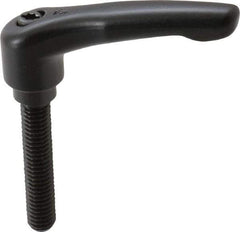 KIPP - 3/8-16, 0.73" Hub Diam, Zinc Die Cast (Steel Components) Threaded Stud Adjustable Clamping Lever - 1.97" Stud Length, 2.93" OAL, 1.67" High - USA Tool & Supply