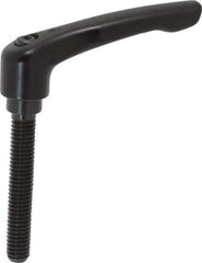 KIPP - 3/8-16, 0.73" Hub Diam, Zinc Die Cast (Steel Components) Threaded Stud Adjustable Clamping Lever - 2.36" Stud Length, 2.93" OAL, 1.67" High - USA Tool & Supply