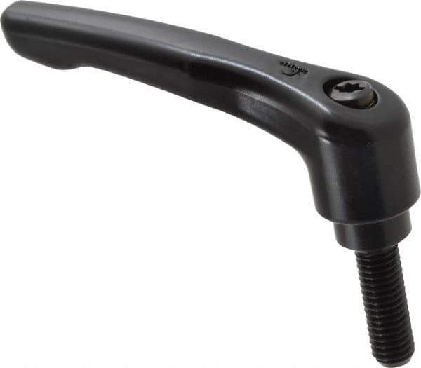 KIPP - M8 x 1.25, 18.5mm Hub Diam, Zinc Die Cast (Steel Components) Metric Threaded Stud Adjustable Clamping Lever - 25mm Stud Length, 74.5mm OAL, 42.5mm High - USA Tool & Supply