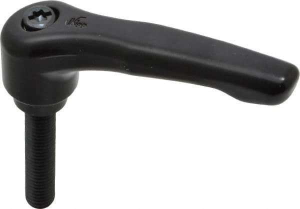 KIPP - M8 x 1.25, 18.5mm Hub Diam, Zinc Die Cast (Steel Components) Metric Threaded Stud Adjustable Clamping Lever - 40mm Stud Length, 74.5mm OAL, 42.5mm High - USA Tool & Supply