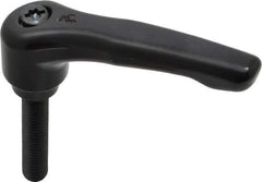 KIPP - M8 x 1.25, 18.5mm Hub Diam, Zinc Die Cast (Steel Components) Metric Threaded Stud Adjustable Clamping Lever - 40mm Stud Length, 74.5mm OAL, 42.5mm High - USA Tool & Supply