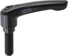 KIPP - M10 x 1.5, 18.5mm Hub Diam, Zinc Die Cast (Steel Components) Metric Threaded Stud Adjustable Clamping Lever - 30mm Stud Length, 74.5mm OAL, 42.5mm High - USA Tool & Supply