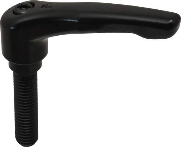 KIPP - M10 x 1.5, 18.5mm Hub Diam, Zinc Die Cast (Steel Components) Metric Threaded Stud Adjustable Clamping Lever - 40mm Stud Length, 74.5mm OAL, 42.5mm High - USA Tool & Supply