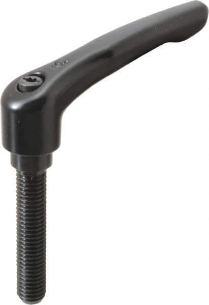 KIPP - M10 x 1.5, 18.5mm Hub Diam, Zinc Die Cast (Steel Components) Metric Threaded Stud Adjustable Clamping Lever - 50mm Stud Length, 74.5mm OAL, 42.5mm High - USA Tool & Supply