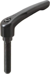 KIPP - M10 x 1.5, 18.5mm Hub Diam, Zinc Die Cast (Steel Components) Metric Threaded Stud Adjustable Clamping Lever - 50mm Stud Length, 74.5mm OAL, 42.5mm High - USA Tool & Supply