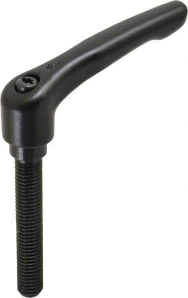 KIPP - M10 x 1.5, 18.5mm Hub Diam, Zinc Die Cast (Steel Components) Metric Threaded Stud Adjustable Clamping Lever - 60mm Stud Length, 74.5mm OAL, 42.5mm High - USA Tool & Supply