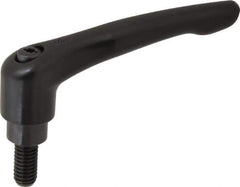 KIPP - 3/8-16, 0.83" Hub Diam, Zinc Die Cast (Steel Components) Threaded Stud Adjustable Clamping Lever - 0.79" Stud Length, 3.58" OAL, 2.15" High - USA Tool & Supply