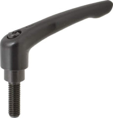 KIPP - 3/8-16, 0.83" Hub Diam, Zinc Die Cast (Steel Components) Threaded Stud Adjustable Clamping Lever - 1.18" Stud Length, 3.58" OAL, 2.15" High - USA Tool & Supply