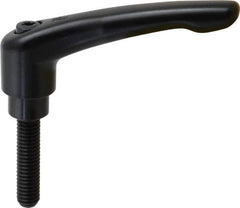 KIPP - 3/8-16, 0.83" Hub Diam, Zinc Die Cast (Steel Components) Threaded Stud Adjustable Clamping Lever - 1.57" Stud Length, 3.58" OAL, 2.15" High - USA Tool & Supply