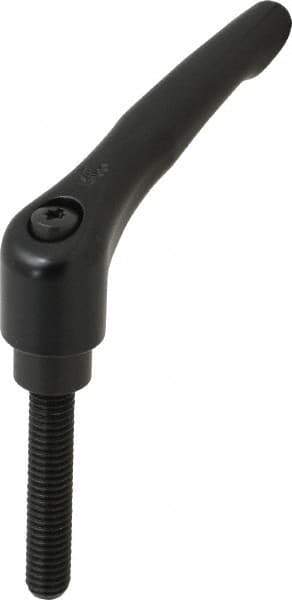 KIPP - 3/8-16, 0.83" Hub Diam, Zinc Die Cast (Steel Components) Threaded Stud Adjustable Clamping Lever - 1.97" Stud Length, 3.58" OAL, 2.15" High - USA Tool & Supply