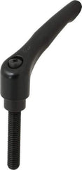 KIPP - 3/8-16, 0.83" Hub Diam, Zinc Die Cast (Steel Components) Threaded Stud Adjustable Clamping Lever - 1.97" Stud Length, 3.58" OAL, 2.15" High - USA Tool & Supply