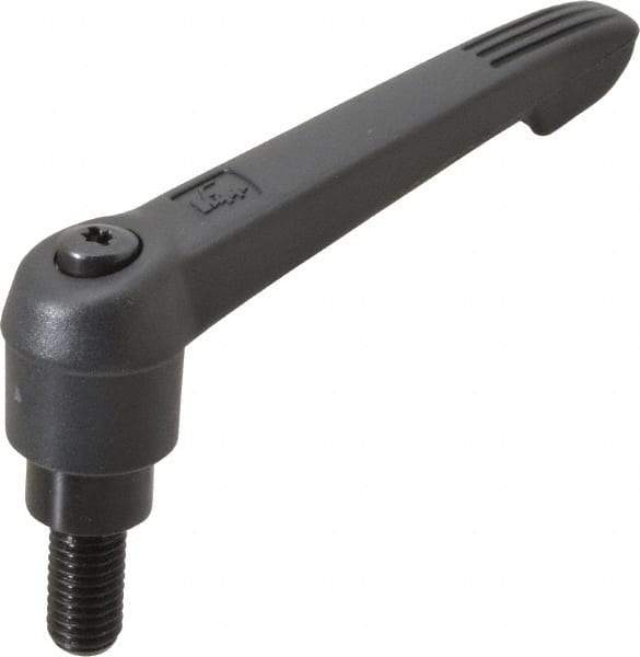 KIPP - M10 x 1.5, 21mm Hub Diam, Zinc Die Cast (Steel Components) Metric Threaded Stud Adjustable Clamping Lever - 20mm Stud Length, 91mm OAL, 54.5mm High - USA Tool & Supply