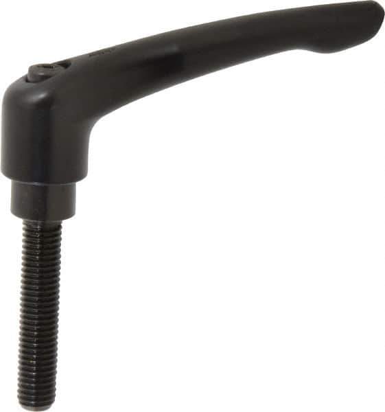 KIPP - M10 x 1.5, 21mm Hub Diam, Zinc Die Cast (Steel Components) Metric Threaded Stud Adjustable Clamping Lever - 50mm Stud Length, 91mm OAL, 54.5mm High - USA Tool & Supply
