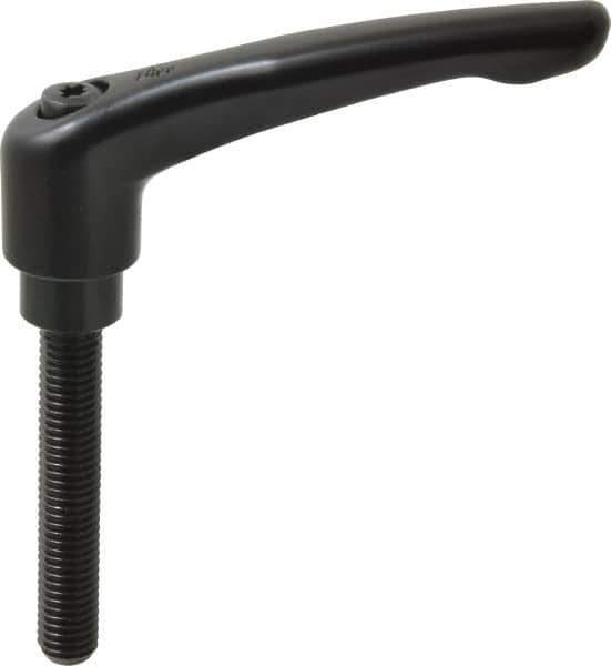 KIPP - M10 x 1.5, 21mm Hub Diam, Zinc Die Cast (Steel Components) Metric Threaded Stud Adjustable Clamping Lever - 60mm Stud Length, 91mm OAL, 54.5mm High - USA Tool & Supply