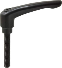 KIPP - M10 x 1.5, 21mm Hub Diam, Zinc Die Cast (Steel Components) Metric Threaded Stud Adjustable Clamping Lever - 60mm Stud Length, 91mm OAL, 54.5mm High - USA Tool & Supply