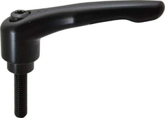 KIPP - 3/8-16, 1.06" Hub Diam, Zinc Die Cast (Steel Components) Threaded Stud Adjustable Clamping Lever - 1.57" Stud Length, 4.29" OAL, 2.48" High - USA Tool & Supply