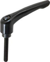 KIPP - 3/8-16, 1.06" Hub Diam, Zinc Die Cast (Steel Components) Threaded Stud Adjustable Clamping Lever - 2.36" Stud Length, 4.29" OAL, 2.48" High - USA Tool & Supply
