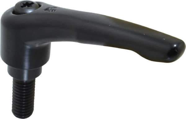 KIPP - 1/2-13, 1.06" Hub Diam, Zinc Die Cast (Steel Components) Threaded Stud Adjustable Clamping Lever - 1.18" Stud Length, 4.29" OAL, 2.48" High - USA Tool & Supply