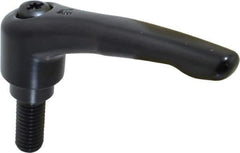 KIPP - 1/2-13, 1.06" Hub Diam, Zinc Die Cast (Steel Components) Threaded Stud Adjustable Clamping Lever - 1.18" Stud Length, 4.29" OAL, 2.48" High - USA Tool & Supply