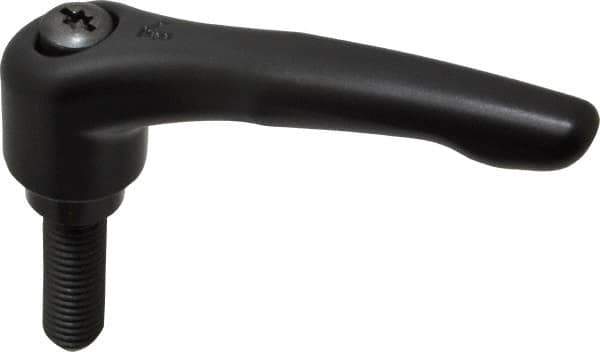 KIPP - 1/2-13, 1.06" Hub Diam, Zinc Die Cast (Steel Components) Threaded Stud Adjustable Clamping Lever - 1.57" Stud Length, 4.29" OAL, 2.48" High - USA Tool & Supply