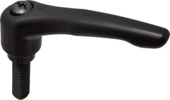 KIPP - 1/2-13, 1.06" Hub Diam, Zinc Die Cast (Steel Components) Threaded Stud Adjustable Clamping Lever - 1.57" Stud Length, 4.29" OAL, 2.48" High - USA Tool & Supply