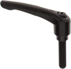 KIPP - 1/2-13, 1.06" Hub Diam, Zinc Die Cast (Steel Components) Threaded Stud Adjustable Clamping Lever - 1.97" Stud Length, 4.29" OAL, 2.48" High - USA Tool & Supply