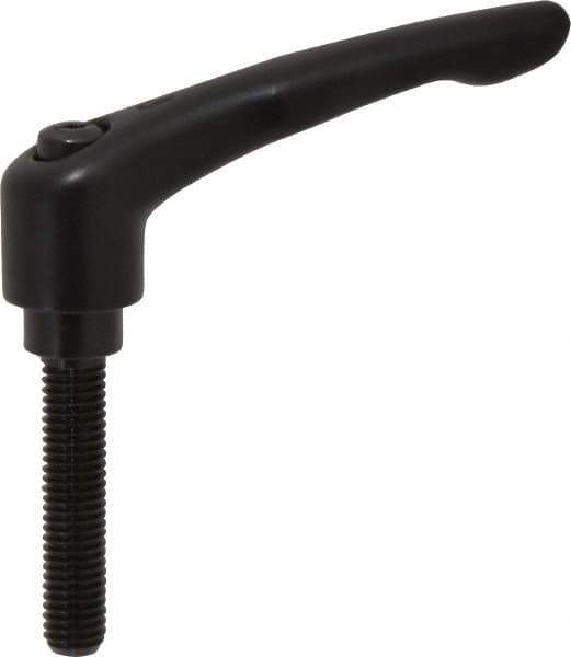 KIPP - 1/2-13, 1.06" Hub Diam, Zinc Die Cast (Steel Components) Threaded Stud Adjustable Clamping Lever - 2.36" Stud Length, 4.29" OAL, 2.48" High - USA Tool & Supply