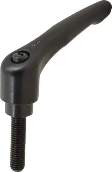 KIPP - 1/2-13, 1.22" Hub Diam, Zinc Die Cast (Steel Components) Threaded Stud Adjustable Clamping Lever - 1.97" Stud Length, 4.96" OAL, 2.87" High - USA Tool & Supply