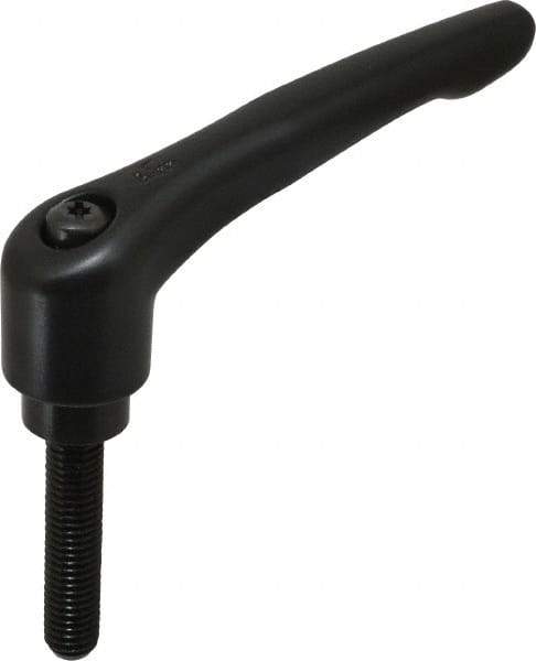 KIPP - 1/2-13, 1.22" Hub Diam, Zinc Die Cast (Steel Components) Threaded Stud Adjustable Clamping Lever - 2.36" Stud Length, 4.96" OAL, 2.87" High - USA Tool & Supply