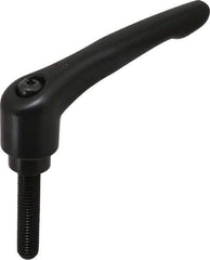 KIPP - 1/2-13, 1.22" Hub Diam, Zinc Die Cast (Steel Components) Threaded Stud Adjustable Clamping Lever - 2.36" Stud Length, 4.96" OAL, 2.87" High - USA Tool & Supply