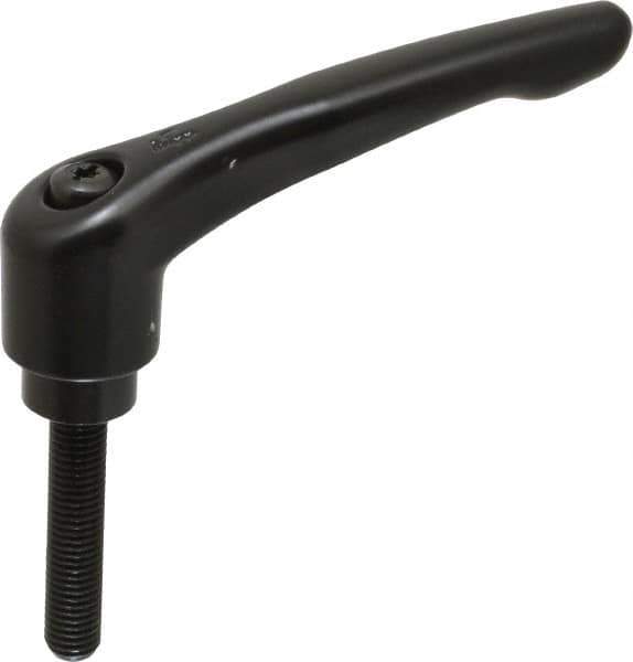 KIPP - M12 x 1.75, 31mm Hub Diam, Zinc Die Cast (Steel Components) Metric Threaded Stud Adjustable Clamping Lever - 60mm Stud Length, 126mm OAL, 73mm High - USA Tool & Supply