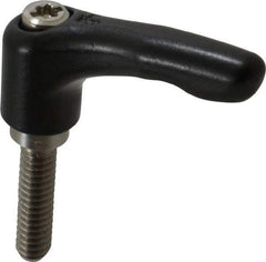 KIPP - 1/4-20, 0.55" Hub Diam, Zinc Die Cast (Stainless Steel Components) Threaded Stud Adjustable Clamping Lever - 0.98" Stud Length, 1.85" OAL, 1.22" High - USA Tool & Supply